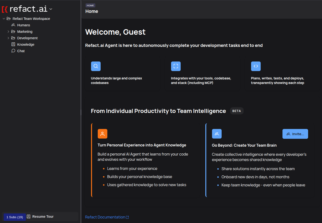 New Workspace Dashboard