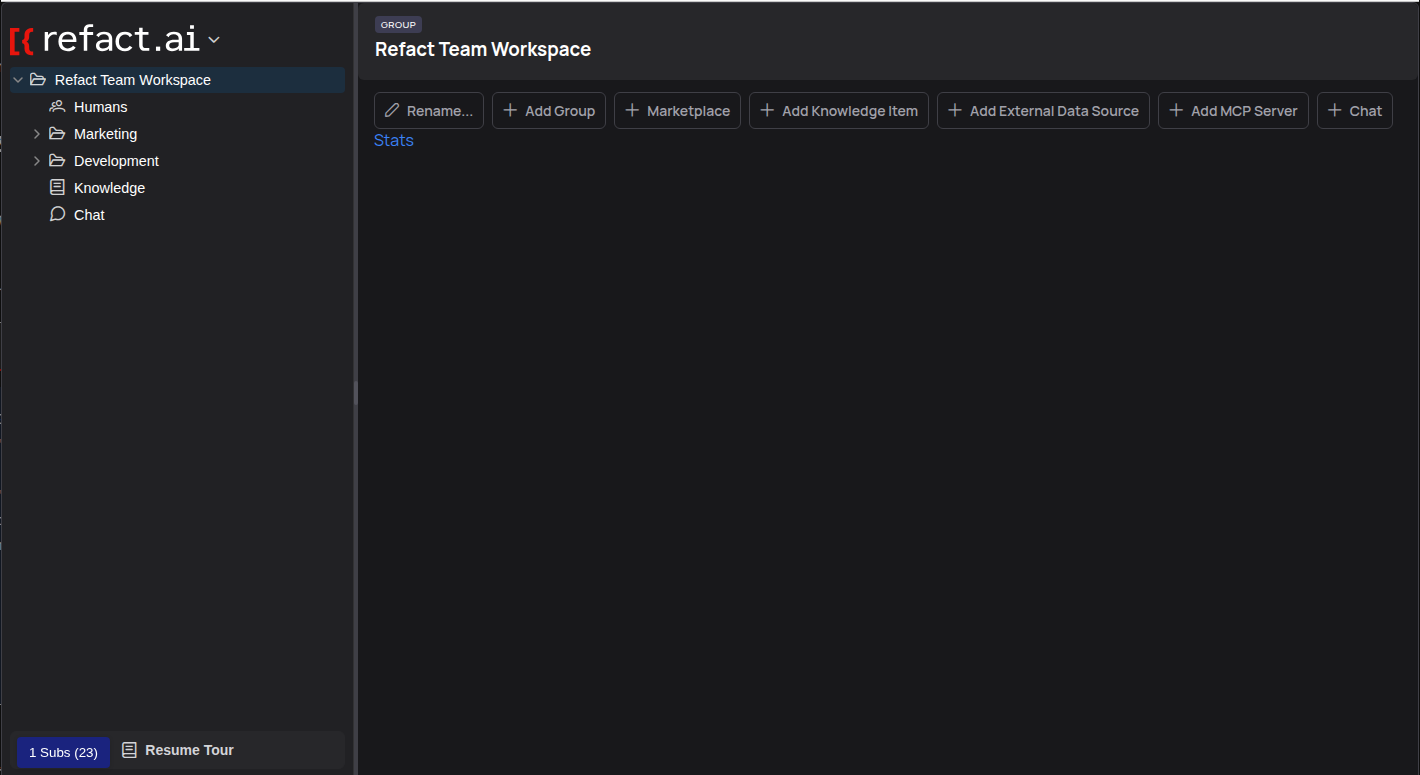 The '+ Add Group' button in the top bar.