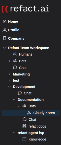 The Karen persona listed in the sidebar under the 'Development' group.